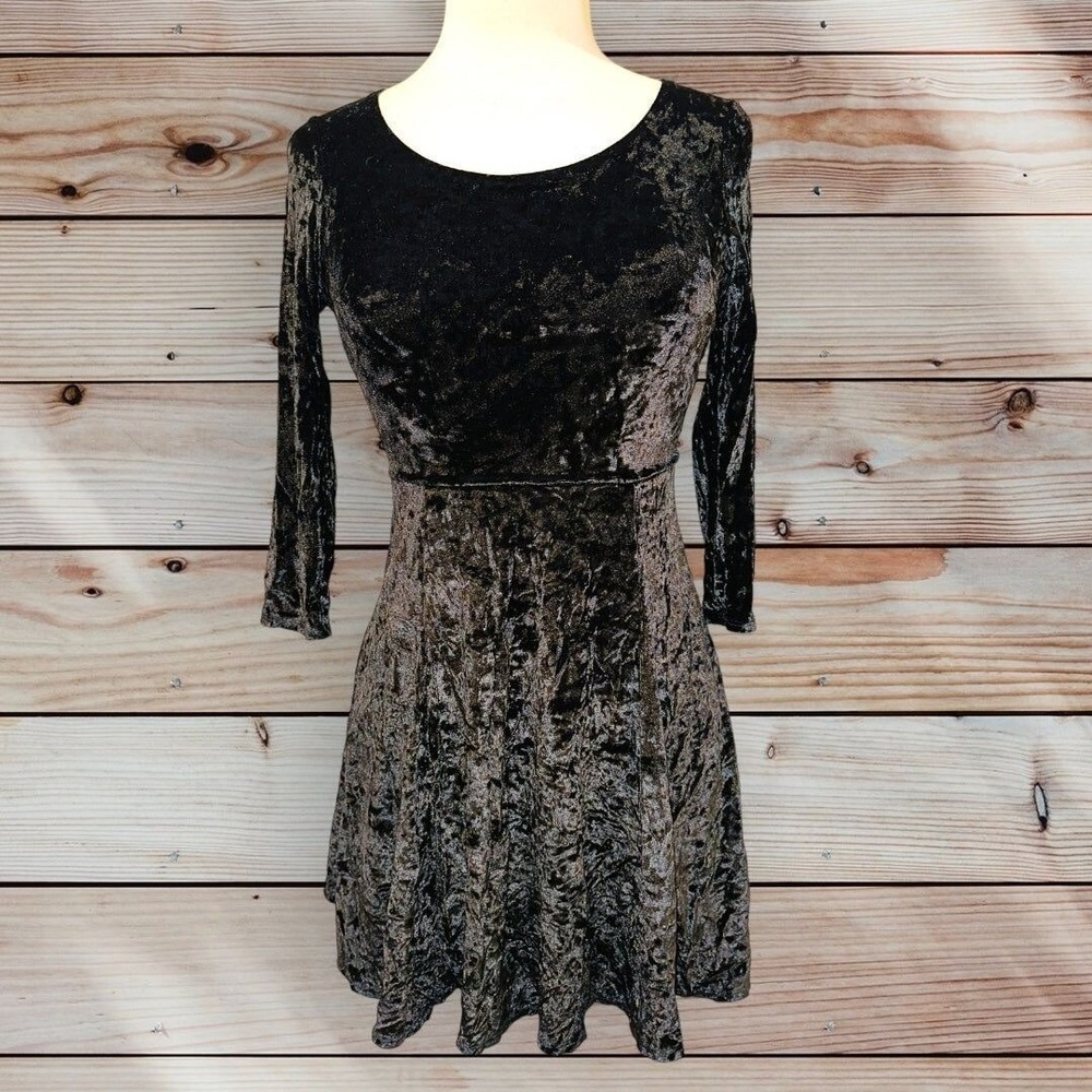 D4 L'Amour‎ Nanette Lepore Velvet black Baby Doll dress women's small goth